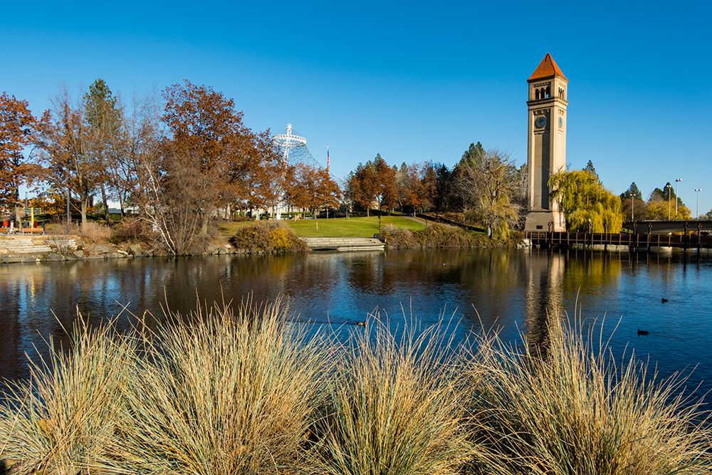 The Great Northern Clock Tower, Waterfront Park, Spokane, Washington State, USA.